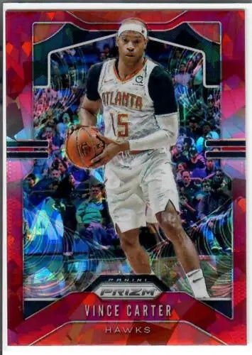Vince Carter 2019-20 Panini Prizm Prizms Red Ice basketball card with original gloss