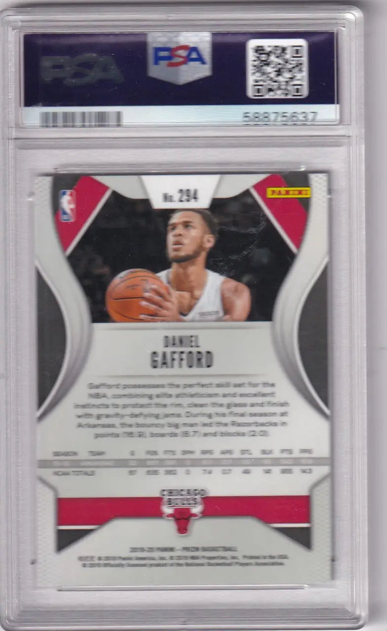 Graded 2019-20 Panini Prizm NBA Daniel Gafford PSA 10 Chicago Bulls card