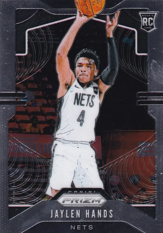 2019-20 Prizm Jaylen Hands RC #293 basketball card showcasing the Nets player