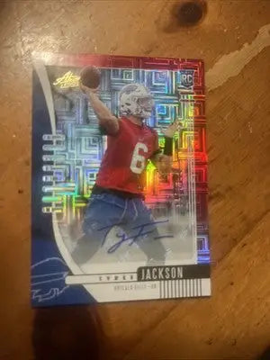 Signed Tyree Jackson football card featuring autograph from the Buffalo Bills team
