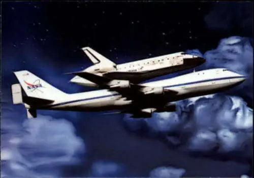 Space Shuttle Discovery atop a Boeing 747 in 2019 Allen and Ginter original gloss card
