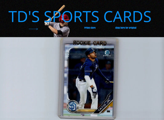Baseball trading card featuring Fernando Tatis Jr. Chrome Prospects in a protective sleeve