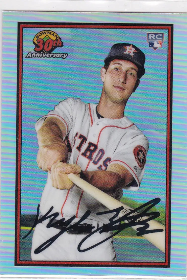 Signed baseball card from Bowman Chrome 30th Anniversary featuring Tucker RC Astros