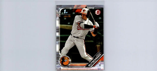 Baseball trading card of Adley Rutschman from 2019 Bowman Draft collection