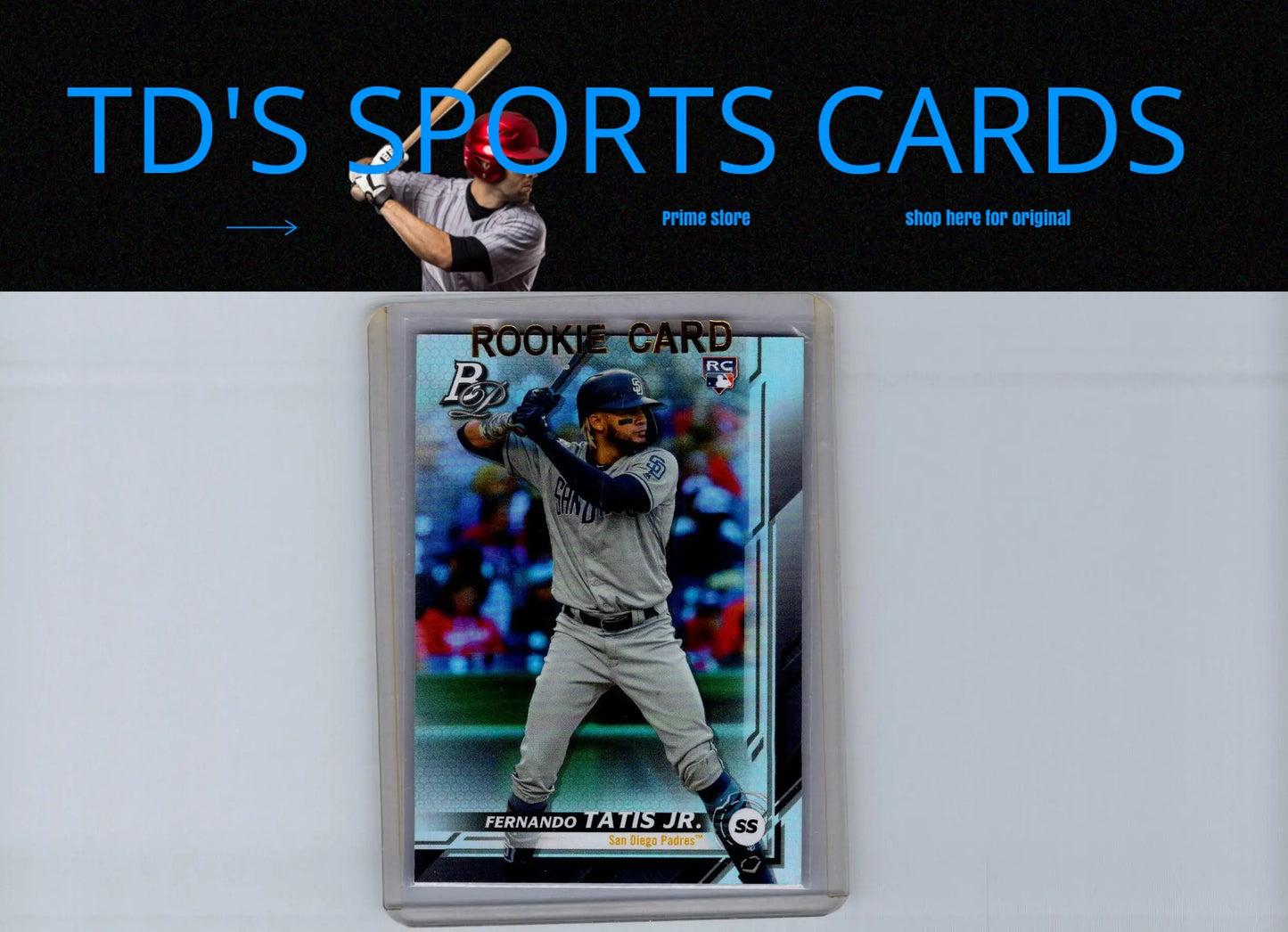 Fernando Tatis Jr rookie SP variation baseball card in protective case, 23b Fernando Tatis