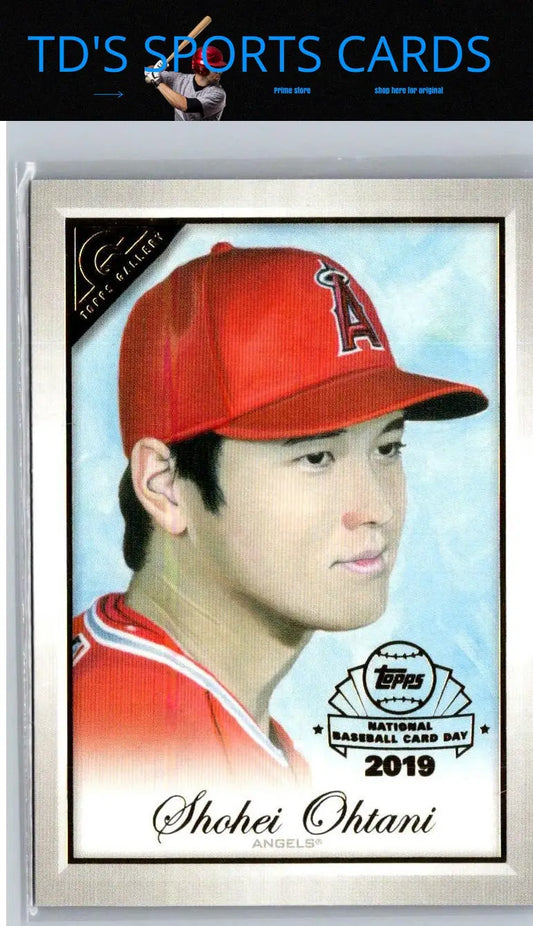 Framed Shohei Ohtani baseball card featuring Shohei Ohtani in Angels uniform for National Baseball Day