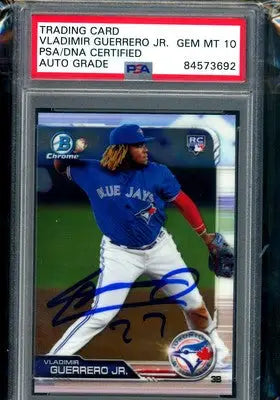 Graded Bowman Vladimir Guerrero Jr. baseball trading card PSA Auto 10 RC