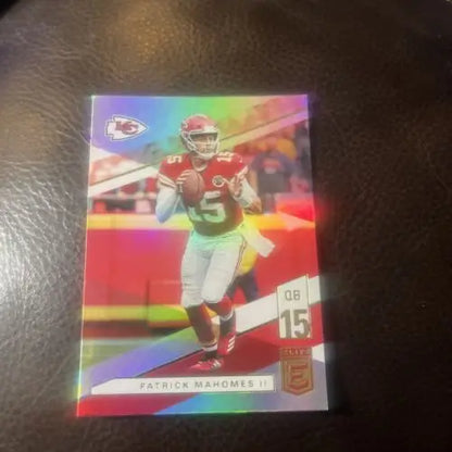 Patrick Mahomes II football card from 2019 Donruss Elite Green Parallel Kansas City Chiefs