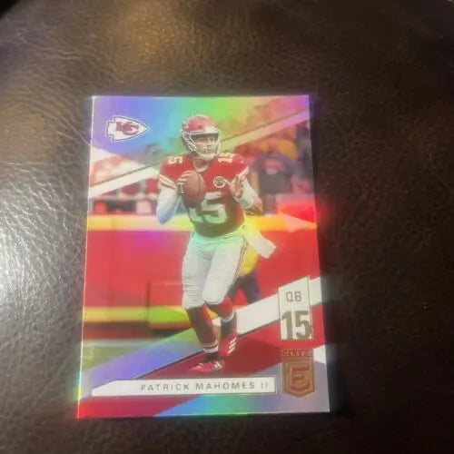Patrick Mahomes II football card from 2019 Donruss Elite Green Parallel Kansas City Chiefs