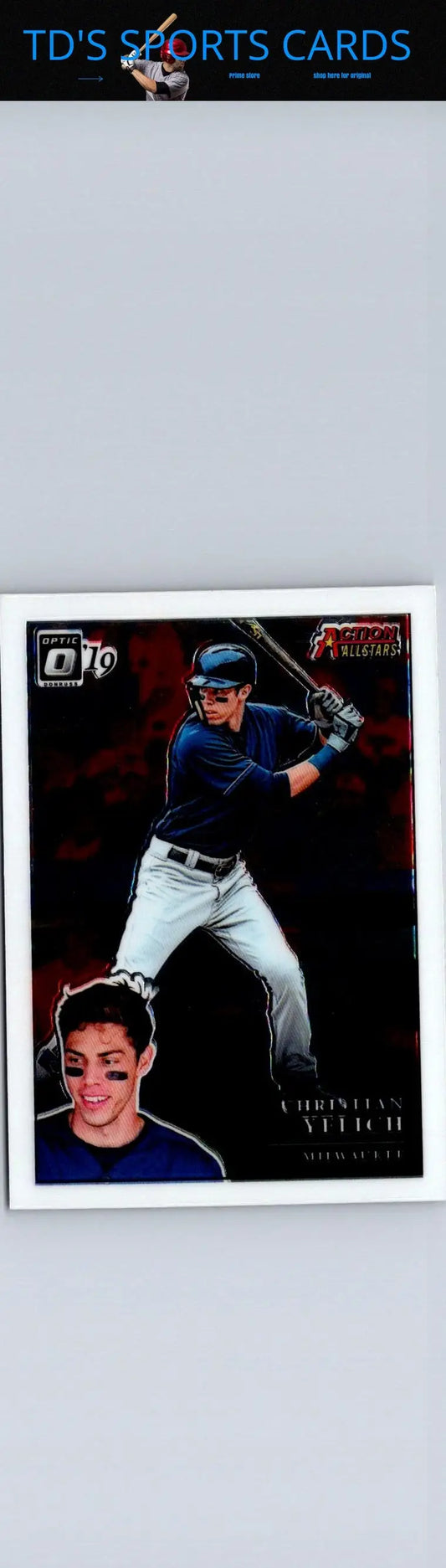 Christian Yelich baseball card from 2019 Donruss Optic Action Allstars collection