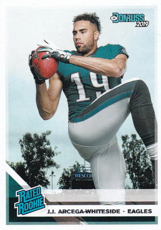 J.J. Arcega-Whiteside football card from 2019 Donruss Rated Rookie collection