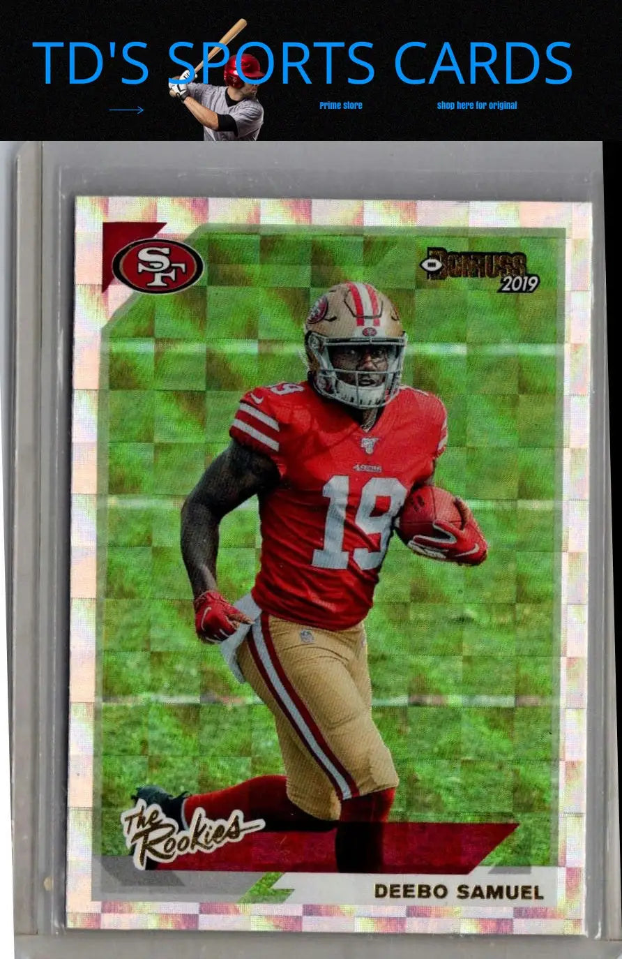 Deebo Samuel rookie football card from 2019 Donruss The Rookies collection