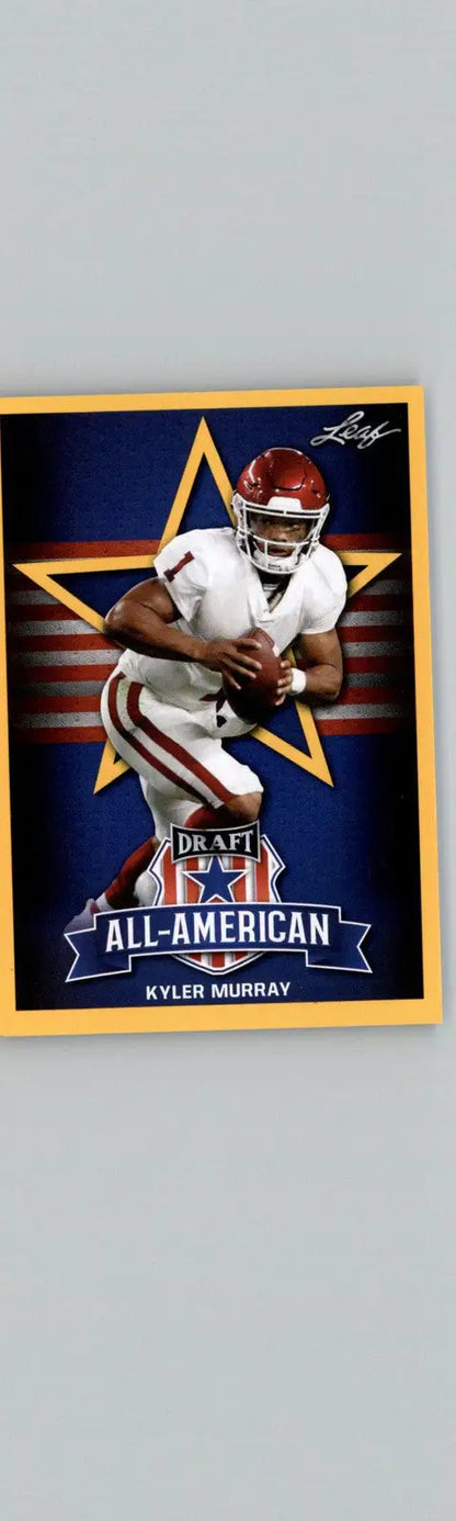 Kyler Murray football card from 2019 Leaf Draft Kyler Murray SPs Gold Oklahoma Sooners