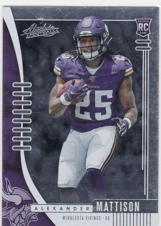2019 Panini Absolute #102 Alexander Mattison RC Minnesota Vikings