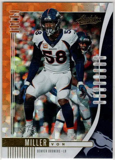 2019 Panini Absolute Football Orange Spectrum Parallel Card featuring Von Miller