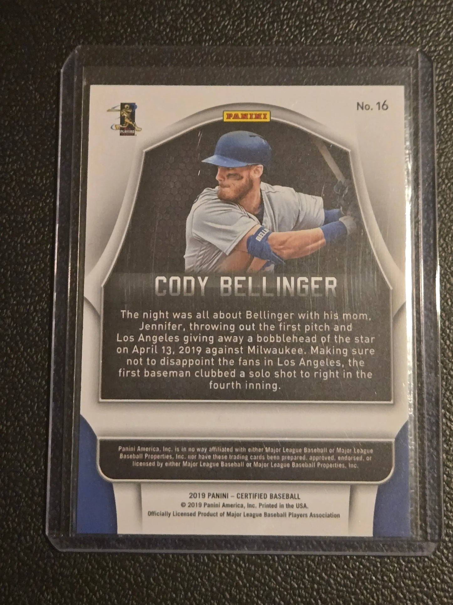 Baseball trading card featuring Cody Bellinger Certified Mirror Gold #/25
