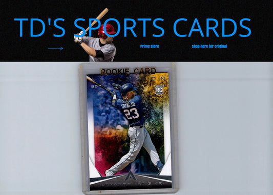 Baseball trading card of Fernando Tatis Jr in blue jersey from Panini Chronicles 2019