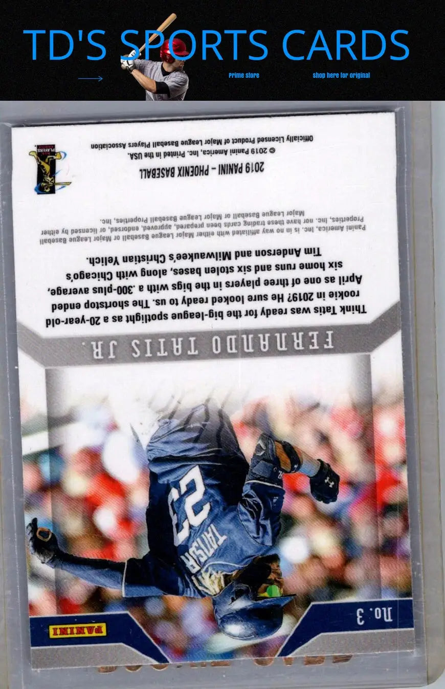 Baseball trading card of Fernando Tatis Jr. from Panini Chronicles 2019 Phoenix RC