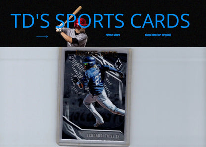 Fernando Tatis Jr rookie sports card in protective case from 2019 Panini Chronicles