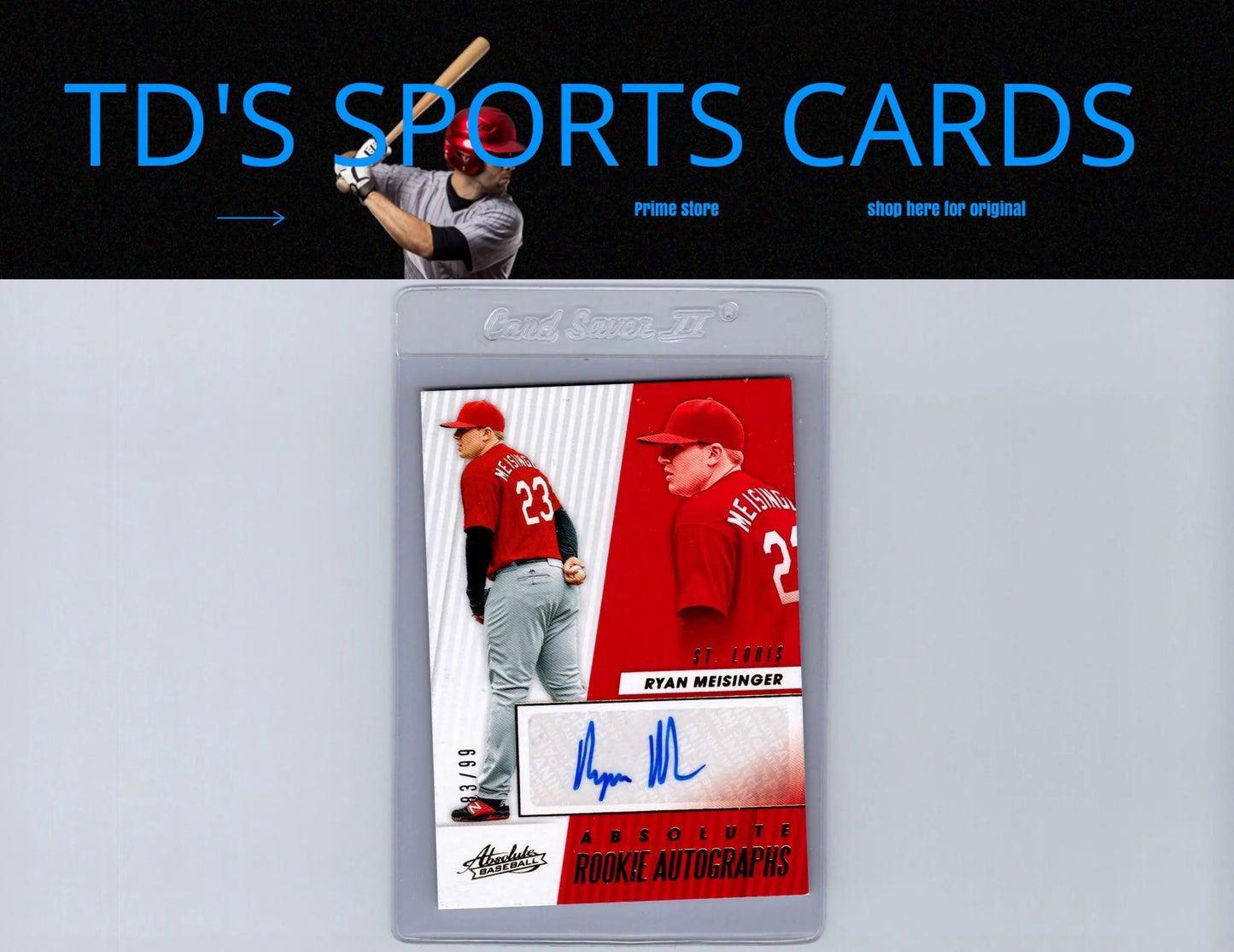 Ryan Meisinger rookie autograph baseball card from Panini Chronicles 2019 Absolute series