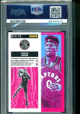 A graded Panini Chronicles Flux Terence Davis rookie trading card PSA 10