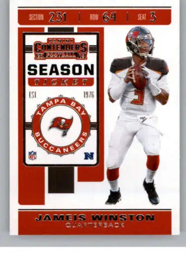 Jameis Winston 2019 Panini Contenders Season Ticket football card with original gloss