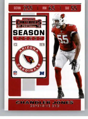 Chandler Jones football card from 2019 Panini Contenders Season Ticket original gloss