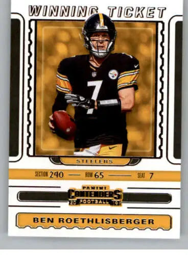 Ben Roethlisberger 2019 Panini Contenders Winning Ticket football card original gloss