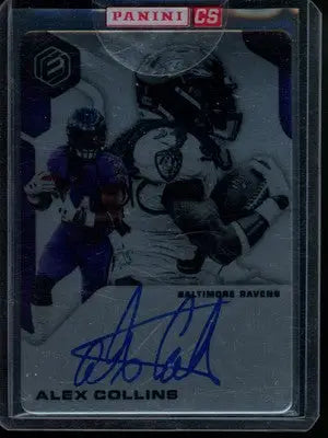 Autographed football card of Alex Collins from Panini Elements Alex series
