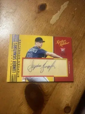 Stephen Gonsalves autographed baseball card from Lumber Rookie Signatures series