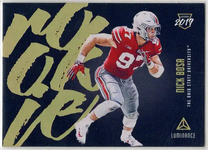 2019 Panini Luminance Football Rookie Insert Card featuring Nick Bosa