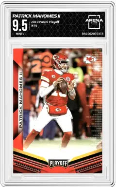 Graded Panini Playoff Patrick Mahomes II football card 9.5 from 2019 Arena Club