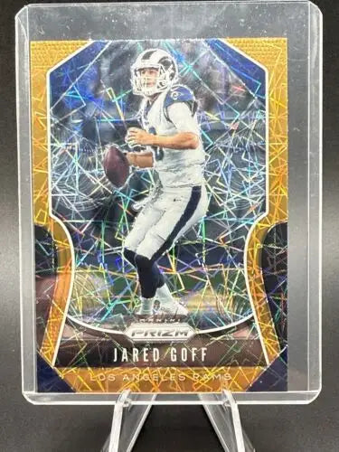 Jared Goff football card from 2019 Panini Prizm Lazer Prizm #242 featuring Lions and Rams
