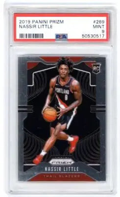 Graded Nassir Little rookie card from Panini Prizm Basketball PSA 9 model