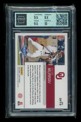 A graded Panini Score NFL football trading card featuring Kyler Murray from the NFL Draft
