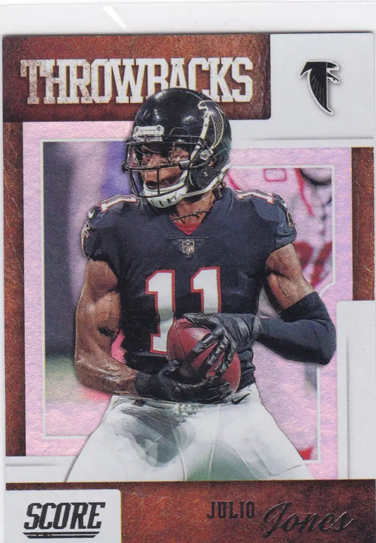 Julio Jones Throwbacks football trading card from 2019 Panini Score Atlanta Falcons