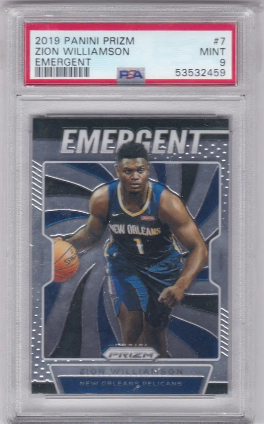 Graded 2019 Panini Prizm Emergent PSA Zion Williamson basketball card