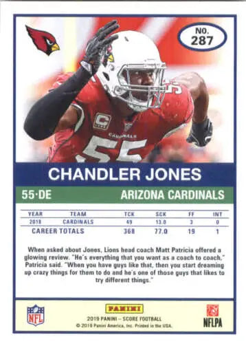 Chandler Jones football card 2019 Score #287 NM-MT Cardinals original gloss Simply Sandoval