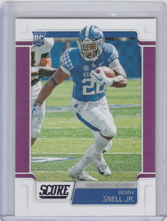 Football trading card of Benny Snell Jr running with ball for Pittsburgh Steelers