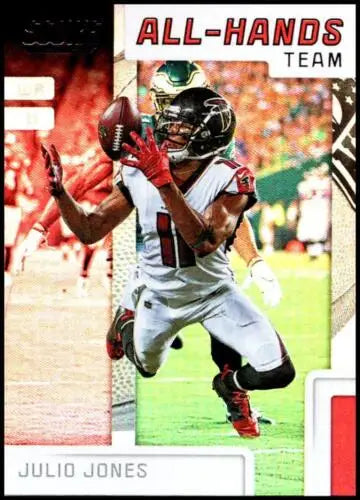 Football card featuring Julio Jones from the 2019 Score All Hands Team set, original gloss