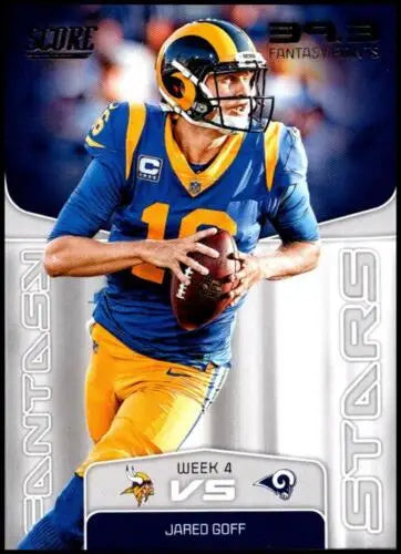 Jared Goff football card 2019 Score Fantasy Stars NM-MT LA Rams original gloss