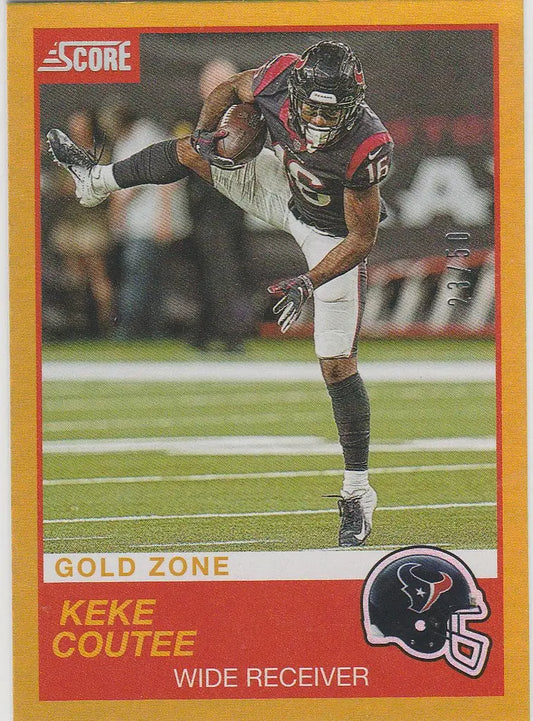 Keke Coutee Houston Texans 2019 Score Football Gold Zone card 23/50 collectible