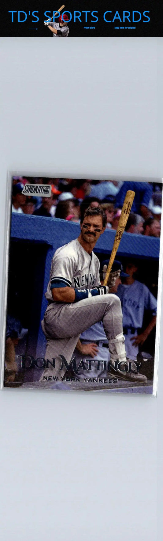 2019 Stadium Club Don Mattingly baseball card showcasing Don Mattingly memorabilia