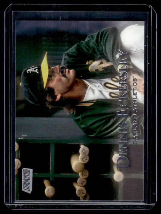 Baseball trading card of Dennis Eckersley in Oakland Athletics green jersey from Stadium Club