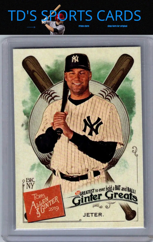 Derek Jeter baseball card from 2019 Topps Allen & Ginter Jeter Ginter Greats