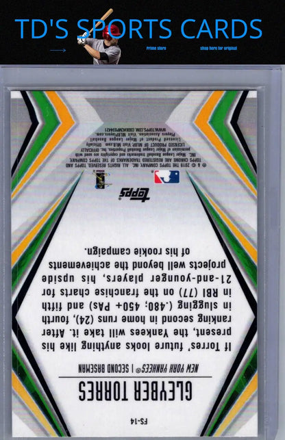 Gleyber Torres baseball card from 2019 Topps Chrome Torres Future Stars set