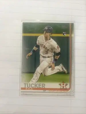 2019 Topps Chrome Kyle Tucker RC baseball card featuring Kyle Tucker rookie card