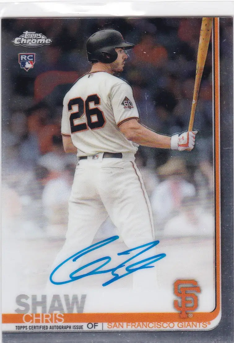 2019 Topps Chrome Chris Shaw RC Auto San Francisco Giants trading card image