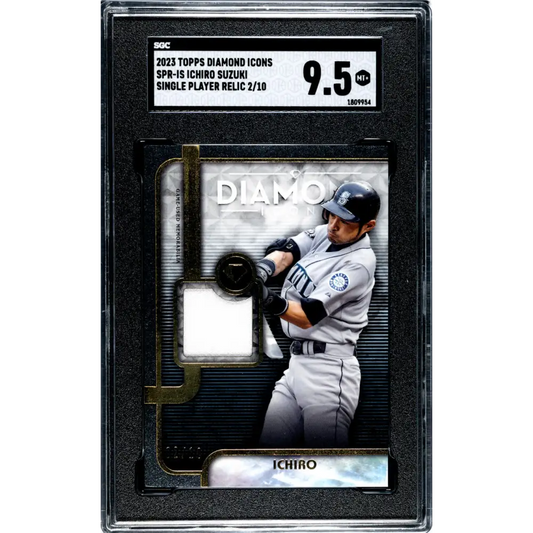 2019 Topps Diamond Icons Relic #SPR-IS Ichiro Suzuki SGC 9.5 MINT+ 2/10 Seattle Mariners Baseball Card