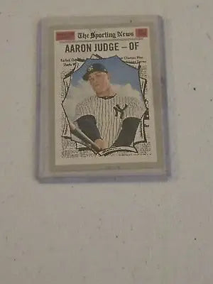 Aaron Judge baseball card from 2019 Topps Heritage series displayed in product image